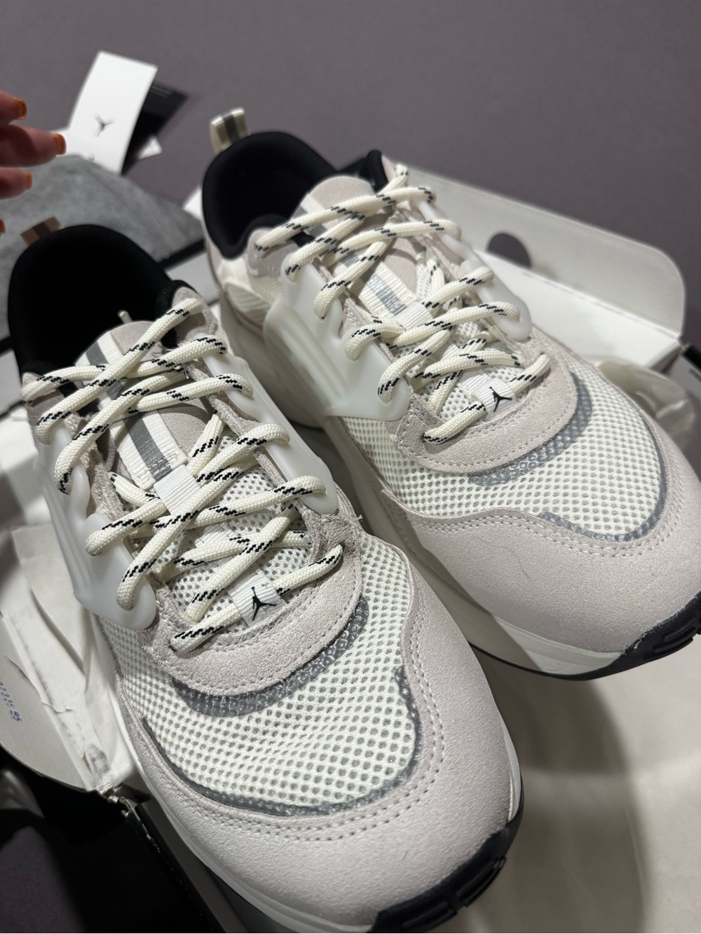 Jordan Light Gray & White Casual Trainer